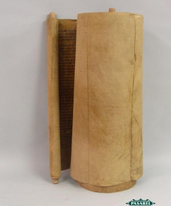 Rare Important Complete Antique Torah Scroll On Gevil Turkey Ca 1700 ...