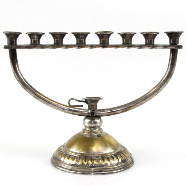 Vintage Silver Plated Brass Hanukkah Lamp Menorah Judaica | eBay