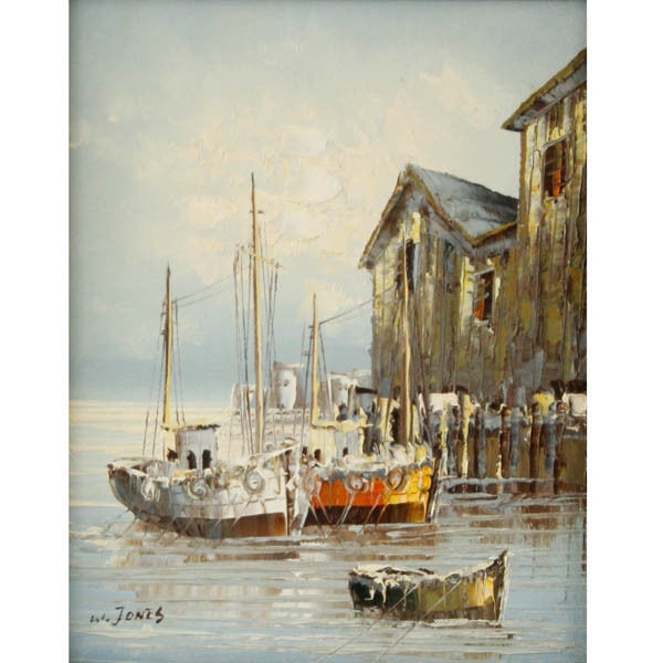 W Jones Oil on Board Sailboats Painting Signed Framed | eBay